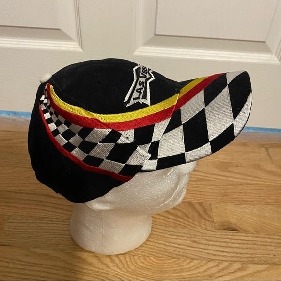 Vintage Las Vegas Motor Speedway Hat NEW Snap Back Black Red Yellow Racing - Picture 3 of 9